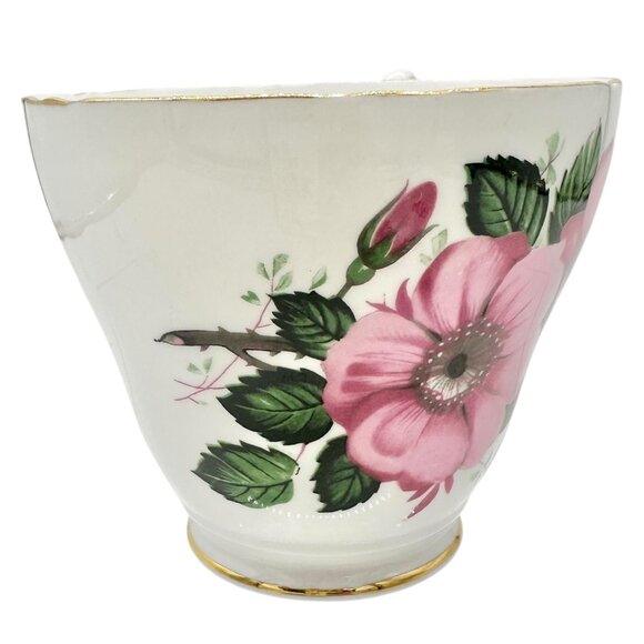 Regency English Bone China Pink Floral Teacup Saucer England Fine Porcelain - Picture 7 of 10